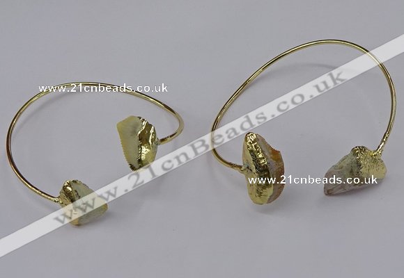 CGB902 12*16mm - 15*20mm freeform fish fossil bangles wholesale