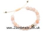 CGB9024 8mm, 10mm pink aventurine & drum hematite adjustable bracelets