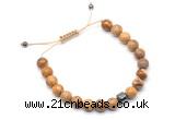 CGB9030 8mm, 10mm picture jasper & drum hematite adjustable bracelets