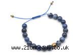 CGB9045 8mm, 10mm sodalite & drum hematite adjustable bracelets