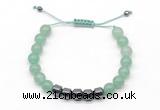 CGB9063 8mm, 10mm green aventurine & drum hematite adjustable bracelets