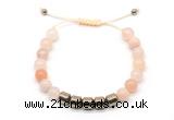 CGB9064 8mm, 10mm pink aventurine & drum hematite adjustable bracelets