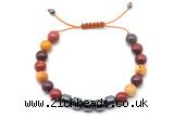 CGB9075 8mm, 10mm mookaite & drum hematite adjustable bracelets