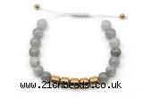 CGB9079 8mm, 10mm labradorite & drum hematite adjustable bracelets