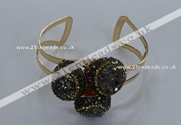 CGB909 20mm - 22mm coin druzy agate gemstone bangles wholesale