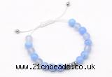 CGB9101 8mm, 10mm blue agate & rondelle hematite adjustable bracelets