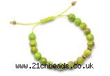 CGB9113 8mm, 10mm green sea sediment jasper & rondelle hematite adjustable bracelets