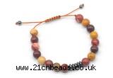 CGB9115 8mm, 10mm mookaite & rondelle hematite adjustable bracelets