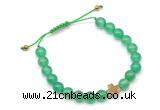 CGB9142 8mm, 10mm green agate & cross hematite adjustable bracelets