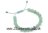 CGB9143 8mm, 10mm green aventurine & cross hematite adjustable bracelets