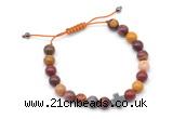 CGB9155 8mm, 10mm mookaite & cross hematite adjustable bracelets