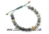 CGB9157 8mm, 10mm African turquoise & cross hematite adjustable bracelets