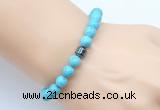CGB9237 8mm, 10mm blue howlite & drum hematite power beads bracelets