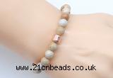 CGB9239 8mm, 10mm fossil coral & drum hematite power beads bracelets