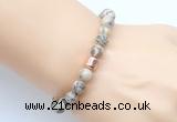 CGB9240 8mm, 10mm feldspar & drum hematite power beads bracelets