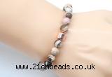 CGB9249 8mm, 10mm Australian zebra jasper & drum hematite power beads bracelets