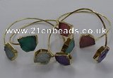 CGB925 13*18mm - 15*20mm freeform druzy agate gemstone bangles