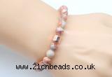 CGB9251 8mm, 10mm red net jasper & drum hematite power beads bracelets