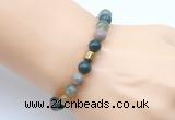 CGB9265 8mm, 10mm Indian agate & drum hematite power beads bracelets