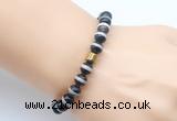 CGB9270 8mm, 10mm Tibetan agate & drum hematite power beads bracelets