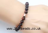 CGB9277 8mm, 10mm red tiger eye & drum hematite power beads bracelets