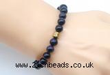 CGB9279 8mm, 10mm purple tiger eye & drum hematite power beads bracelets