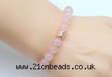 CGB9286 8mm, 10mm rose quartz & drum hematite power beads bracelets