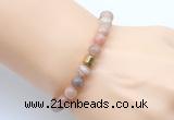 CGB9290 8mm, 10mm rainbow moonstone & drum hematite power beads bracelets