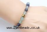 CGB9292 8mm, 10mm fluorite & drum hematite power beads bracelets