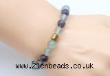 CGB9292 8mm, 10mm fluorite & drum hematite power beads bracelets