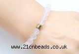 CGB9300 8mm, 10mm matte white crystal & drum hematite power beads bracelets