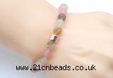 CGB9303 8mm, 10mm matte volcano cherry quartz & drum hematite power beads bracelets