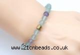 CGB9304 8mm, 10mm matte fluorite & drum hematite power beads bracelets