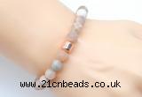 CGB9305 8mm, 10mm matte sunstone & drum hematite power beads bracelets