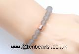 CGB9311 8mm, 10mm matte grey agate & drum hematite power beads bracelets