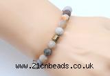 CGB9313 8mm, 10mm matte bamboo leaf agate & drum hematite power beads bracelets