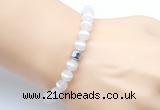 CGB9314 8mm, 10mm matte Tibetan agate & drum hematite power beads bracelets