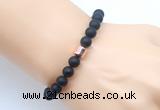 CGB9316 8mm, 10mm matte black agate & drum hematite power beads bracelets