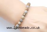 CGB9318 8mm, 10mm matte fossil coral & drum hematite power beads bracelets