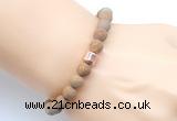 CGB9336 8mm, 10mm matte wooden jasper & drum hematite power beads bracelets