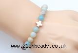 CGB9353 8mm, 10mm amazonite & cross hematite power beads bracelets