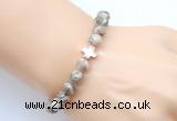 CGB9355 8mm, 10mm feldspar & cross hematite power beads bracelets