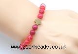 CGB9372 8mm, 10mm red banded agate & cross hematite power beads bracelets