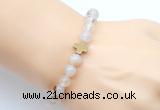 CGB9377 8mm, 10mm montana agate & cross hematite power beads bracelets