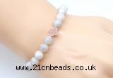 CGB9378 8mm, 10mm white crazy lace agate & cross hematite power beads bracelets