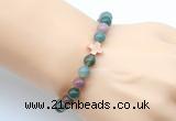 CGB9381 8mm, 10mm Indian agate & cross hematite power beads bracelets