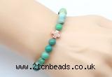 CGB9382 8mm, 10mm grass agate & cross hematite power beads bracelets