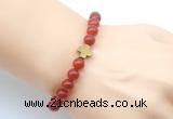 CGB9383 8mm, 10mm red agate & cross hematite power beads bracelets