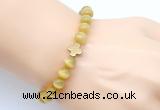 CGB9389 8mm, 10mm golden tiger eye & cross hematite power beads bracelets