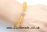 CGB9404 8mm, 10mm citrine & cross hematite power beads bracelets